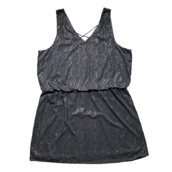 Signature Reitmans Dress Speckled Sleeveless Criss Cross Black Size 2x - Picture 2 of 16